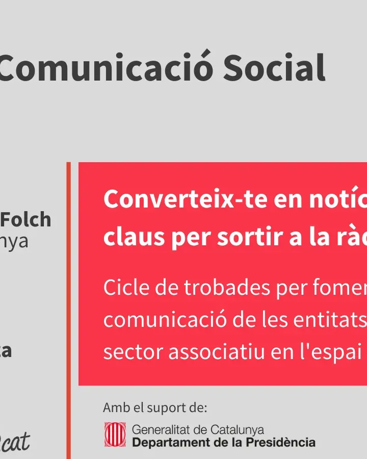 Cartell de la sessió formativa ”Converteix-te en notícia: claus per sortir a la ràdio”