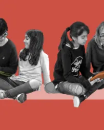 Cartell de l'acte "Acompanyar la lectura. Un compromís comunitari amb la infància" de la Fundació Bofill.