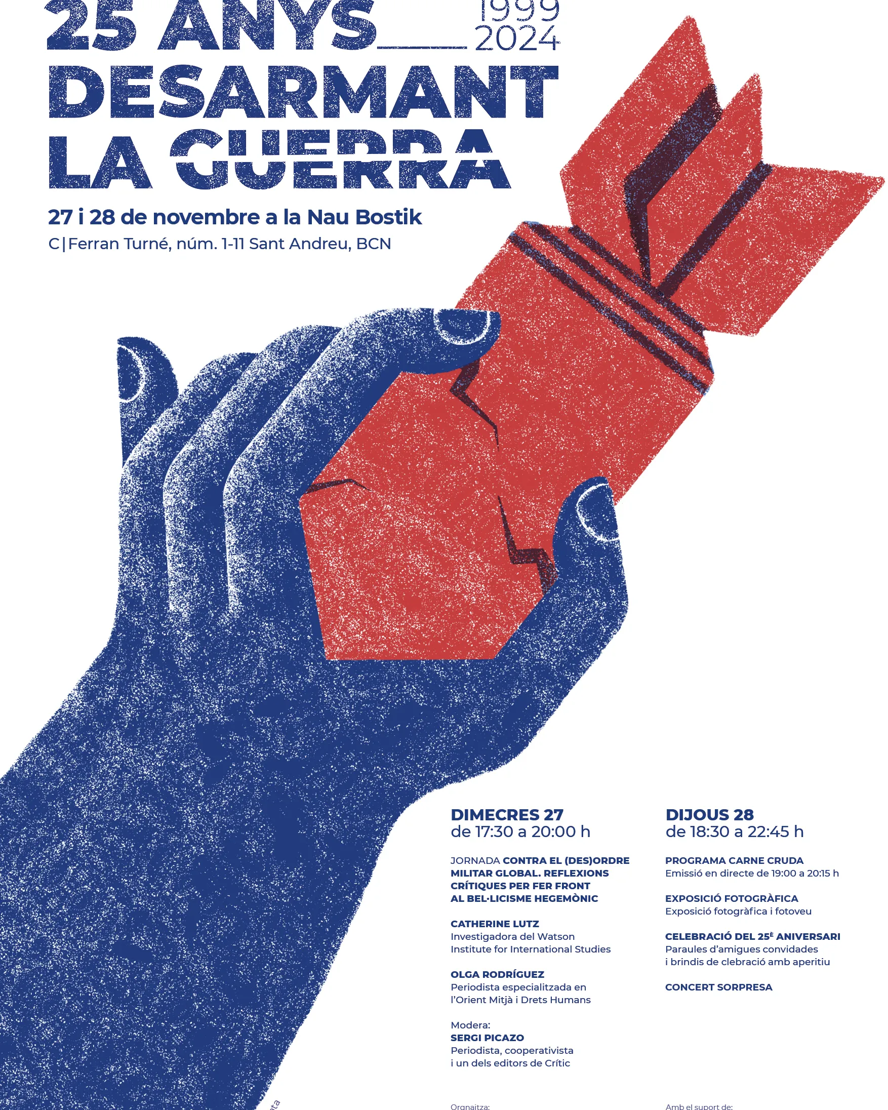 Cartell dels '25 anys desarmant la guerra' del Centre Delàs