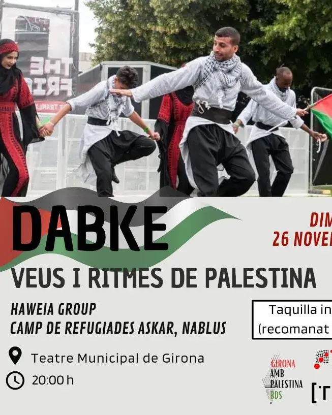 Cartell de l'espectacle 'Dabke Veus i ritmes de Palestina' a Girona