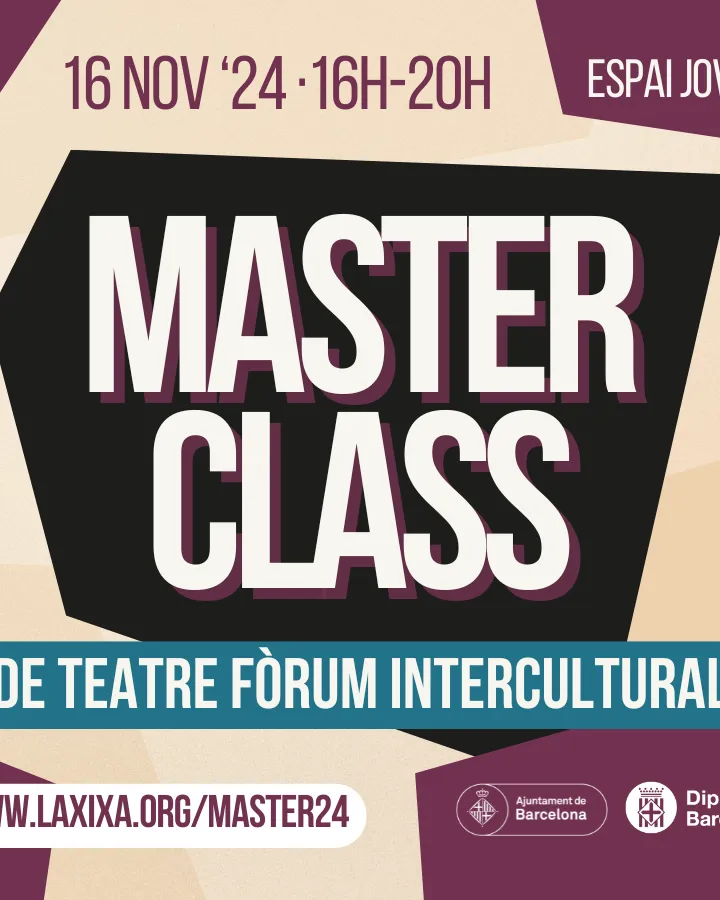 Cartell de la Masterclass de Teatre Fòrum Intercultural 2024