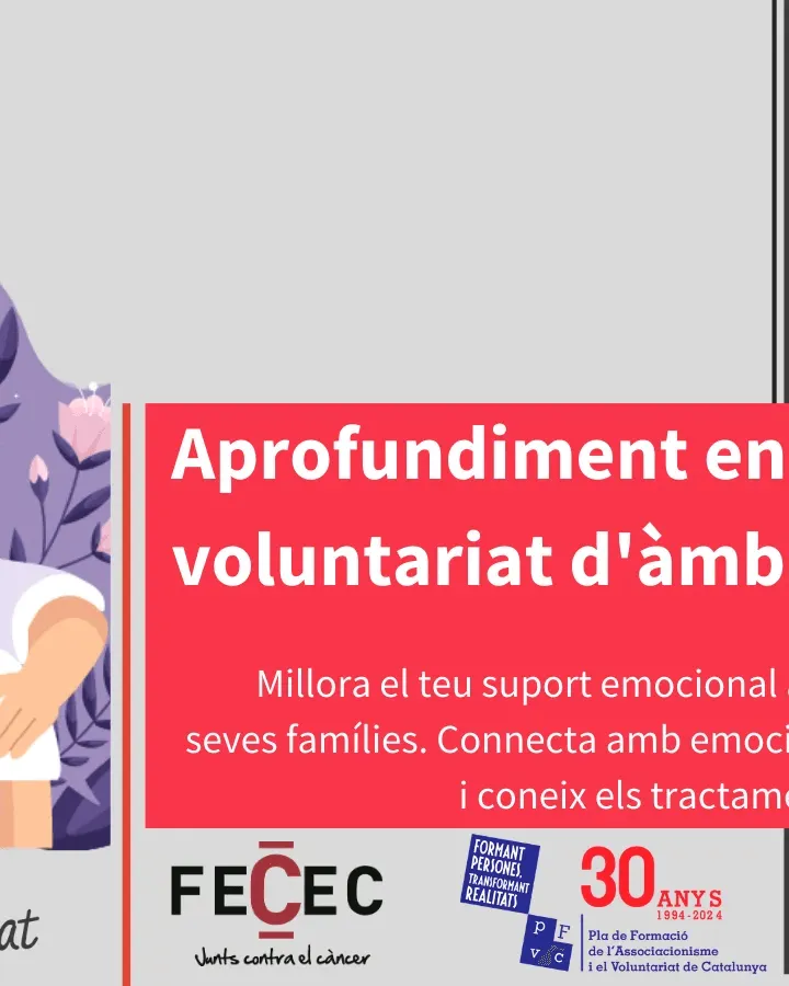 Cartell del curs 'Aprofundiment en el voluntariat d’àmbit oncològic'
