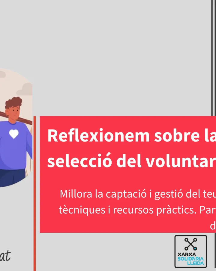 Cartell del seminari ‘Reflexionem sobre la captació i la selecció del voluntariat. Compartim experiències!’