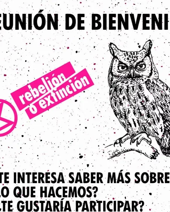 Cartell de les sessions de benvinguda a Rebel·lió o Extinció Barcelona 