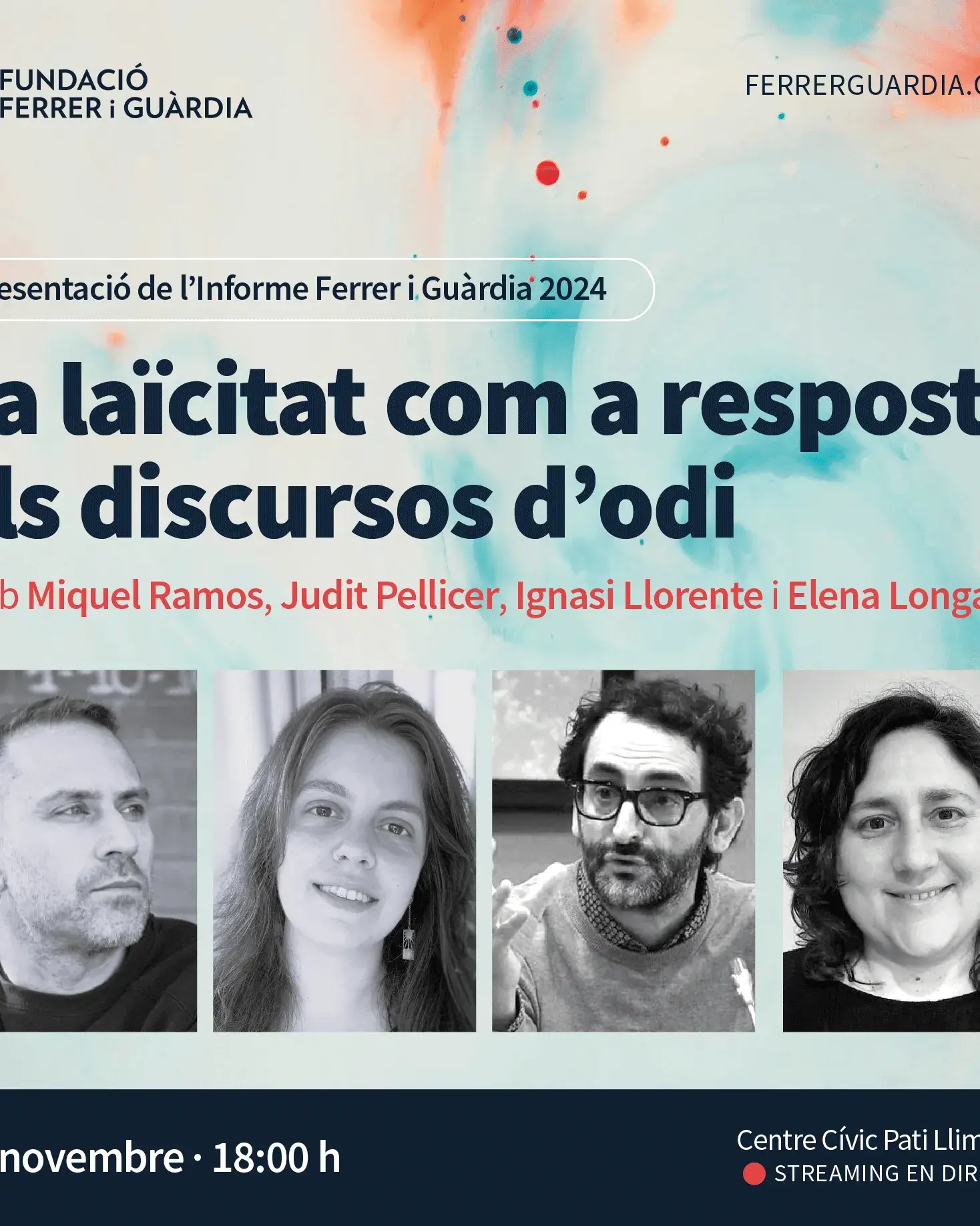 Cartell de "La laïcitat com a resposta als discursos d'odi"