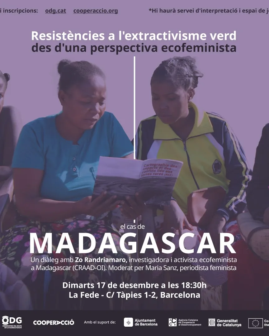 A l'acte, organitzat per CooperAcció i l’Observatori del Deute en la Globalització, abordarà la qüestió de l'extracció dels recursos naturals a Madagascar.