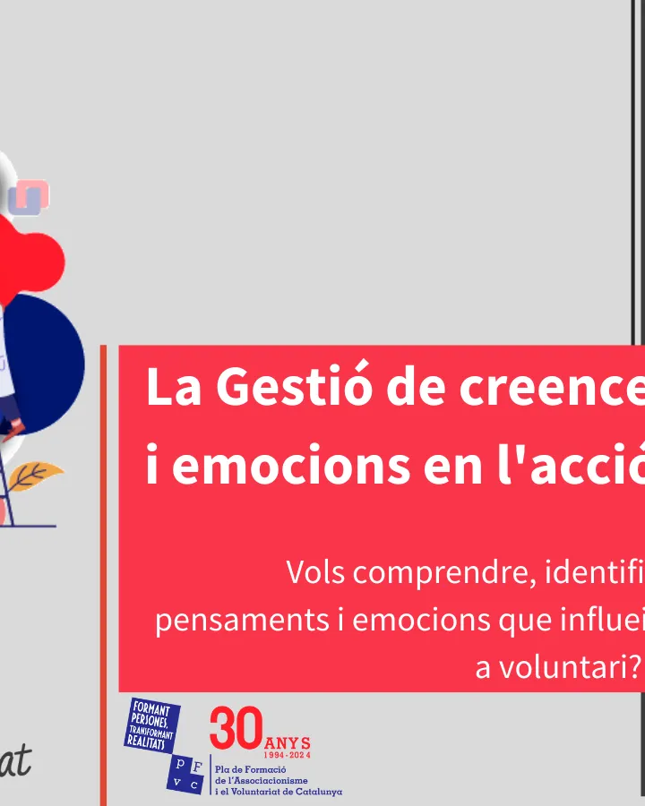 La formació vol abordar aquells pensaments i creences que influeixen en les persones que fan voluntariat.