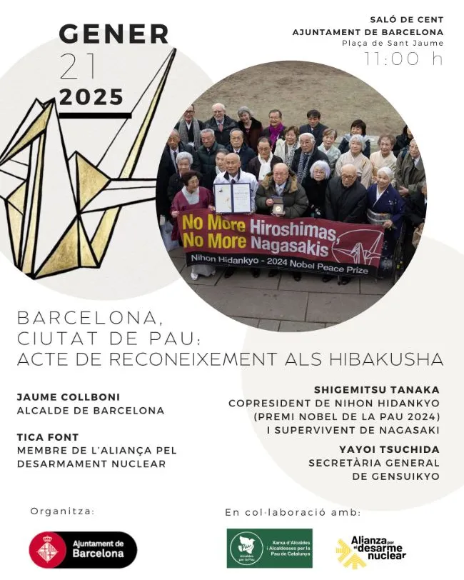 Cartell de l'acte de reconeixement a les Hibakusha