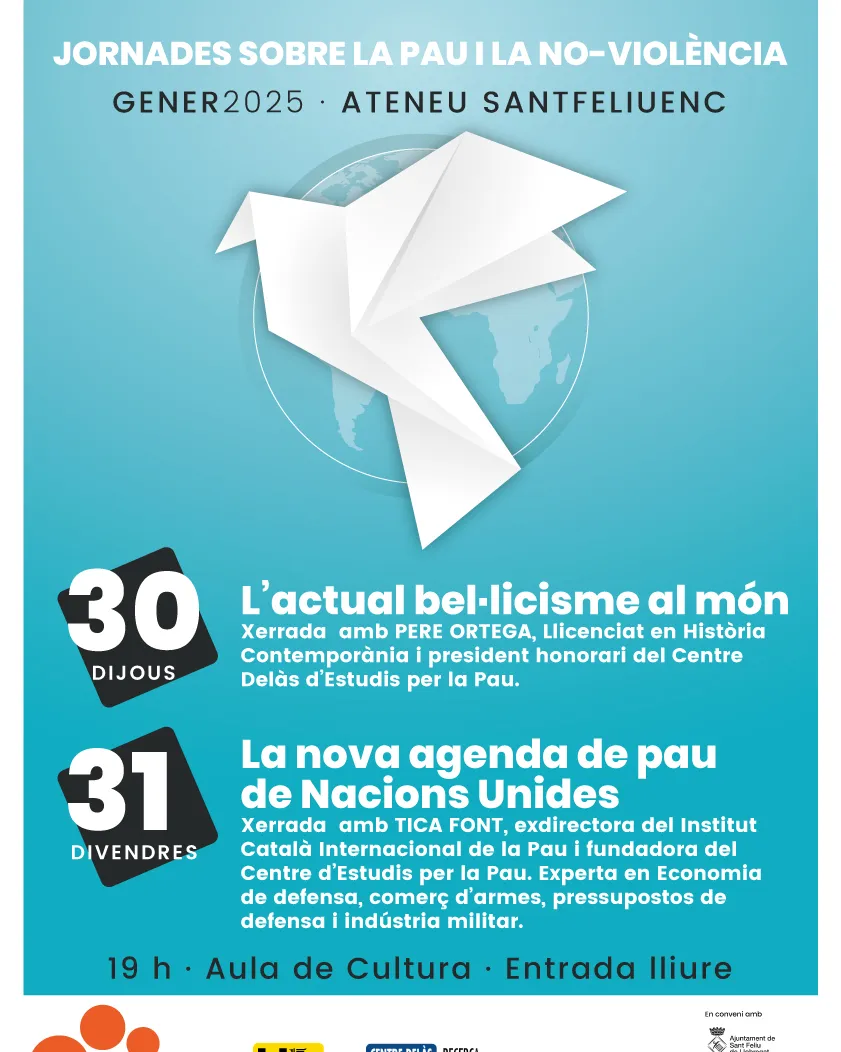 Cartell de les Jornades sobre la Pau i la No-violència