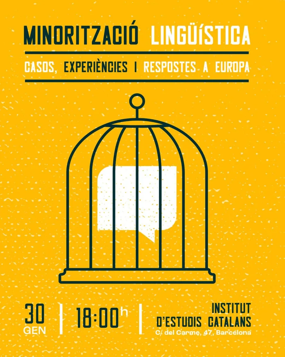 Cartell de la jornada 'Minorització lingüística: casos, experiències i respostes a Europa'