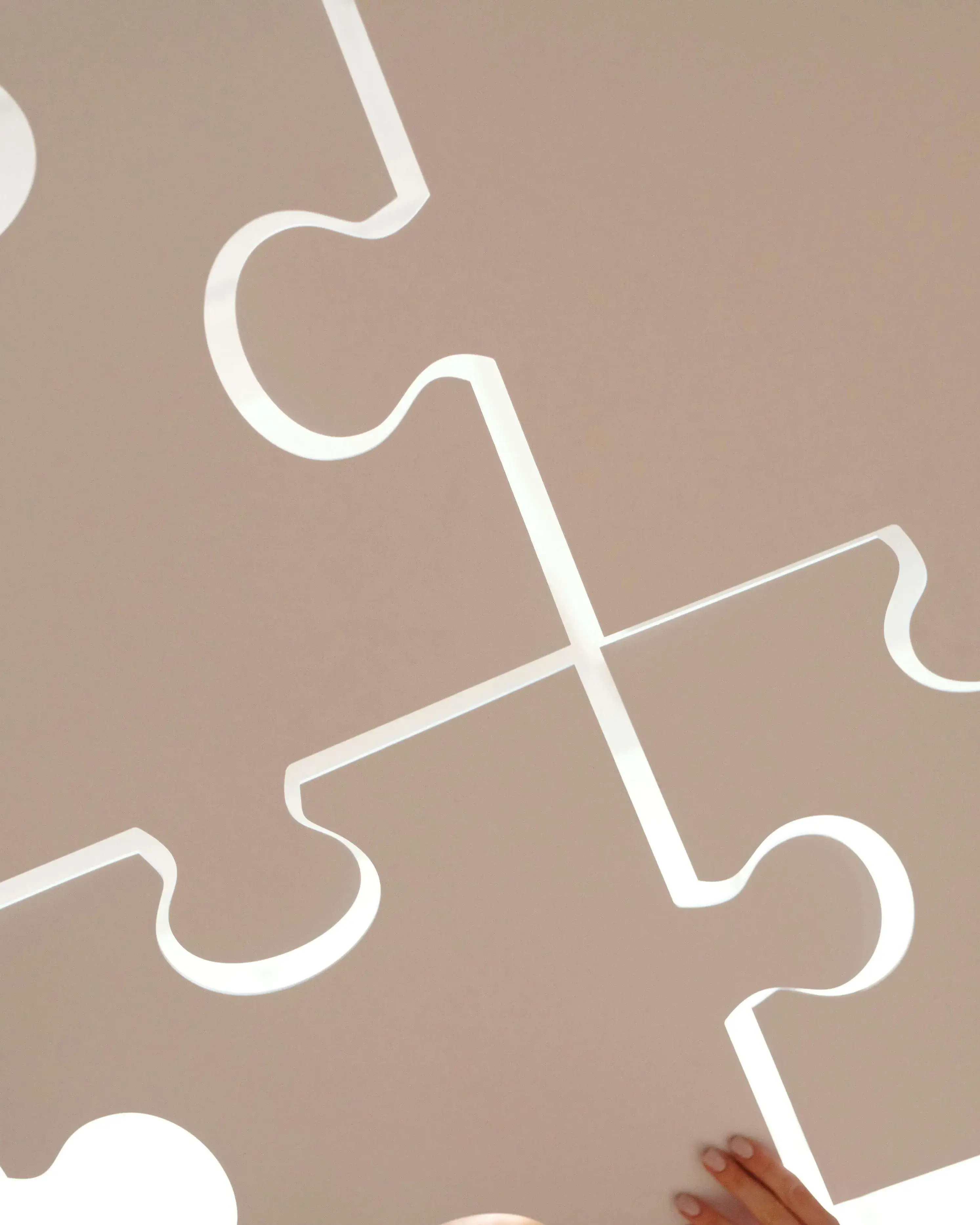 Puzzle gran en blanc fet per dues persones