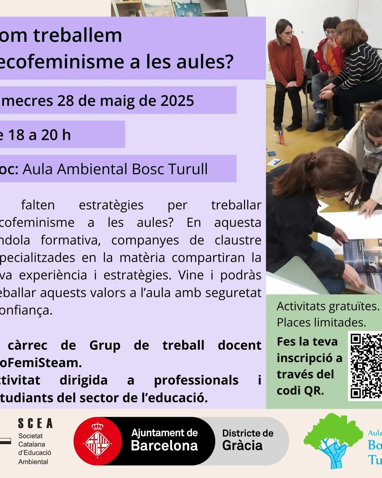 . Ens submergirem a les idees ecofeministes per tal de poder detectar com es poden treballar a l’aula i resoldre totes les qüestions que ens sorgeixin.