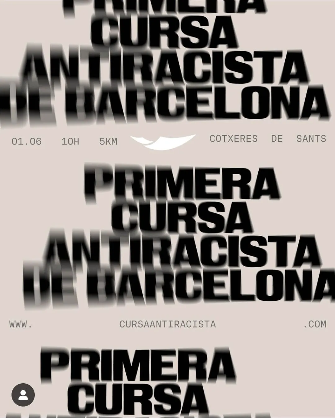 Cartell de la cursa antiracista de Bacelona