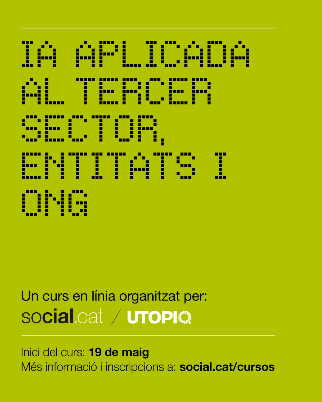 Cartell curs IA aplicada al tercer sector Social.cat