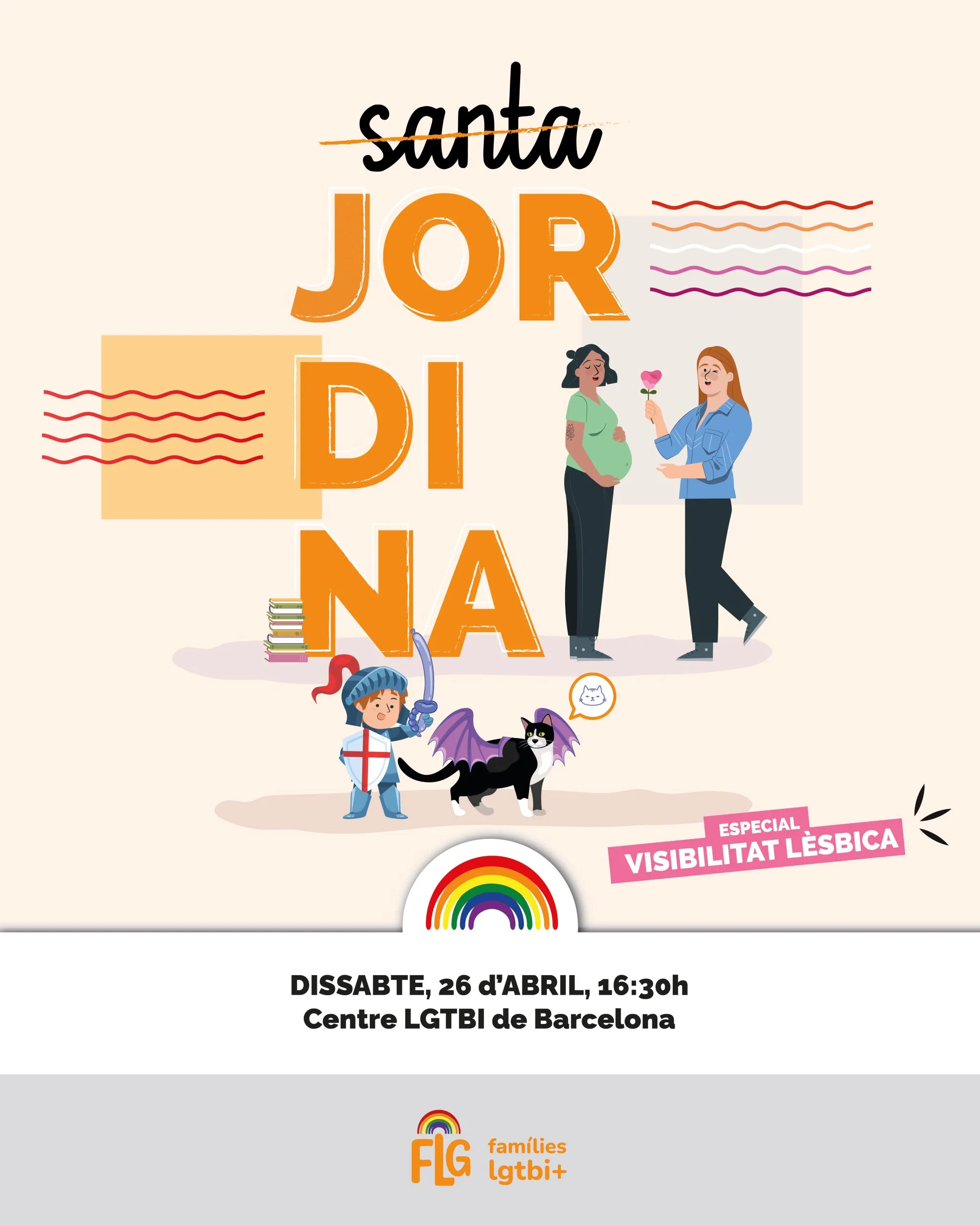 Santa Jordina, especial Visibilitat Lèsbica. Font: Associació de Famílies LGTBI+