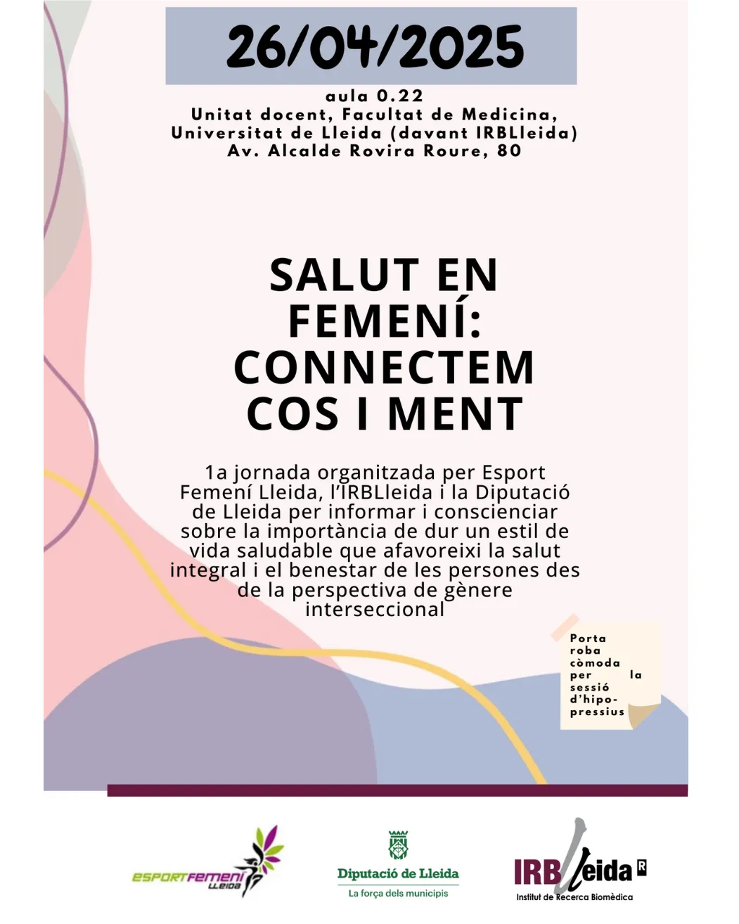Cartell de la jornada ‘Salut en femení: connectem cos i ment’