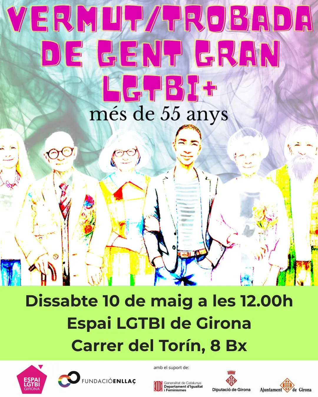 Vermut / trobada de gent gran LGTBI+. Font: Espai LGTBI Girona