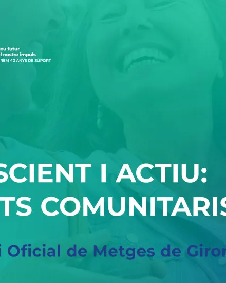 Banner jornada envelliment conscient i actiu a Girona, organitzada per +Tu Fundació de Suport