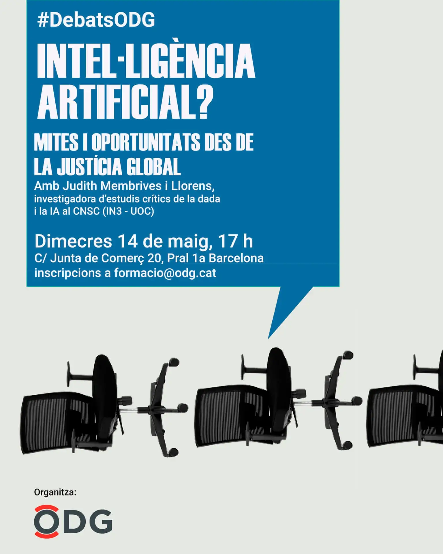 Cartell del Debat ‘Intel·ligència artificial? Mites i oportunitats des de la Justícia Global’