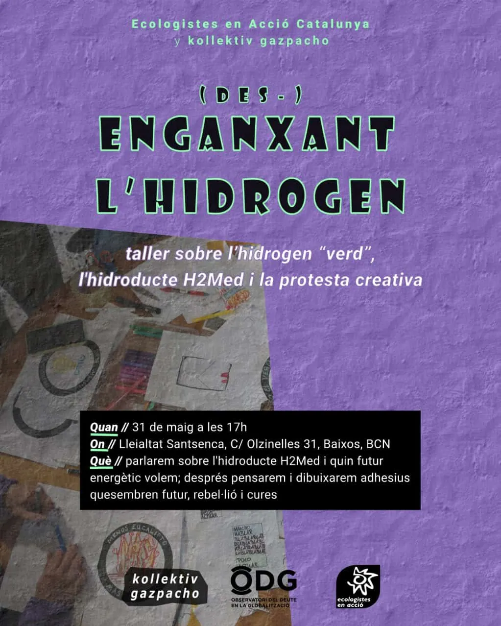 Taller per imaginar i crear juntes adhesius amb missatge entorn de l’hidrogen verd. 