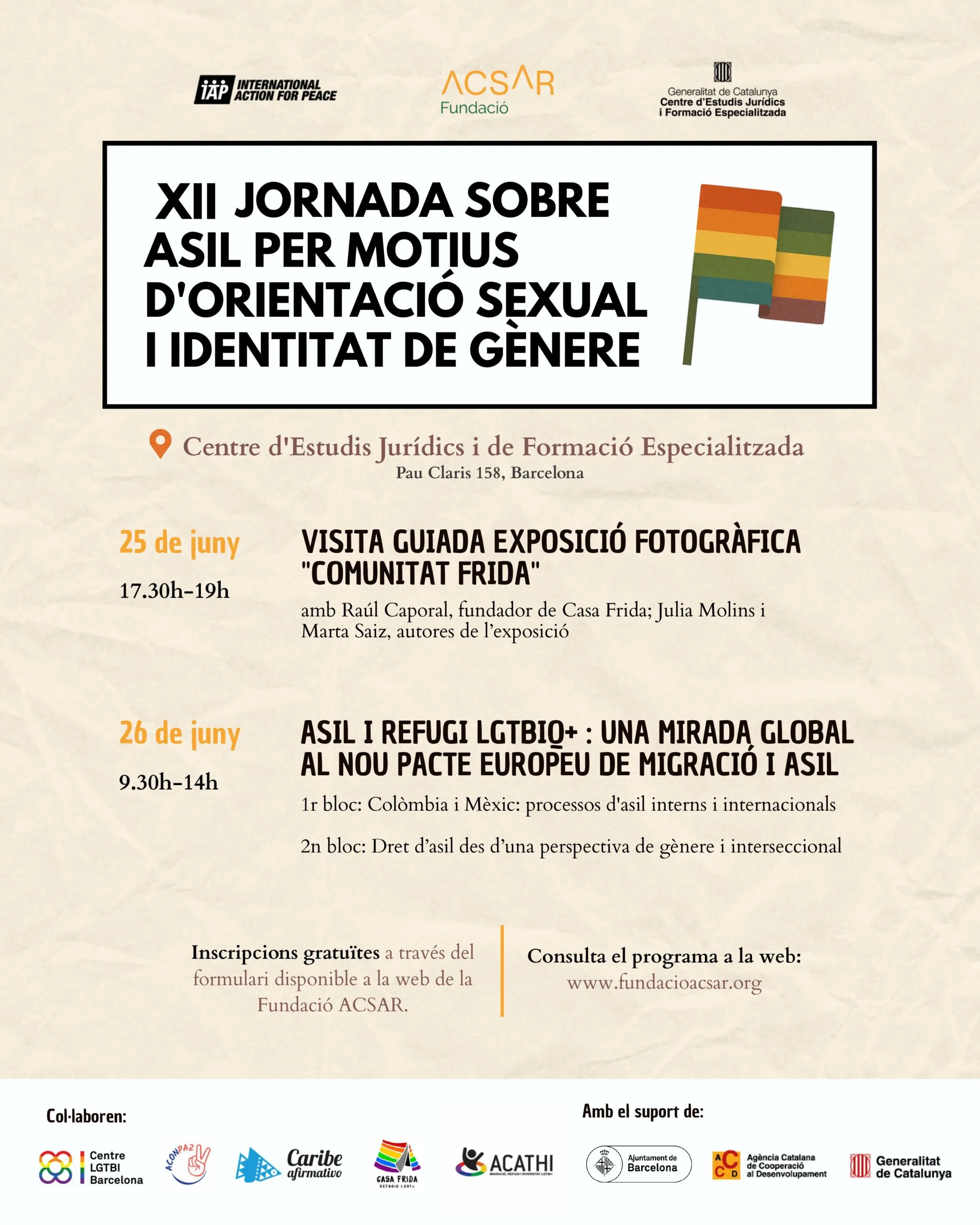 XII Jornada sobre asil per motius d’orientació sexual i identitat de gènere