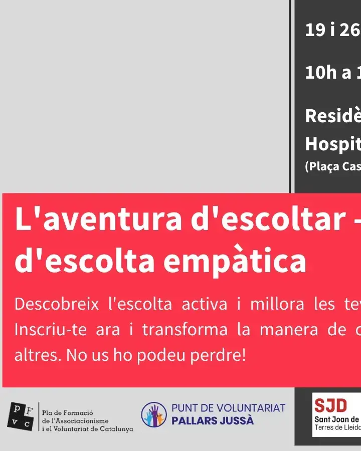 Cartell de l’Aventura d’escoltar – eines d’escolta activa