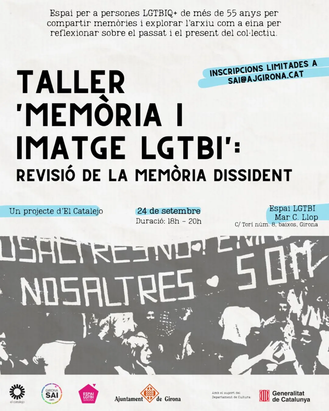 Taller ‘Memòria i imatge LGTBI: Revisió de la memòria dissident’. Font: Espai LGTBI Girona