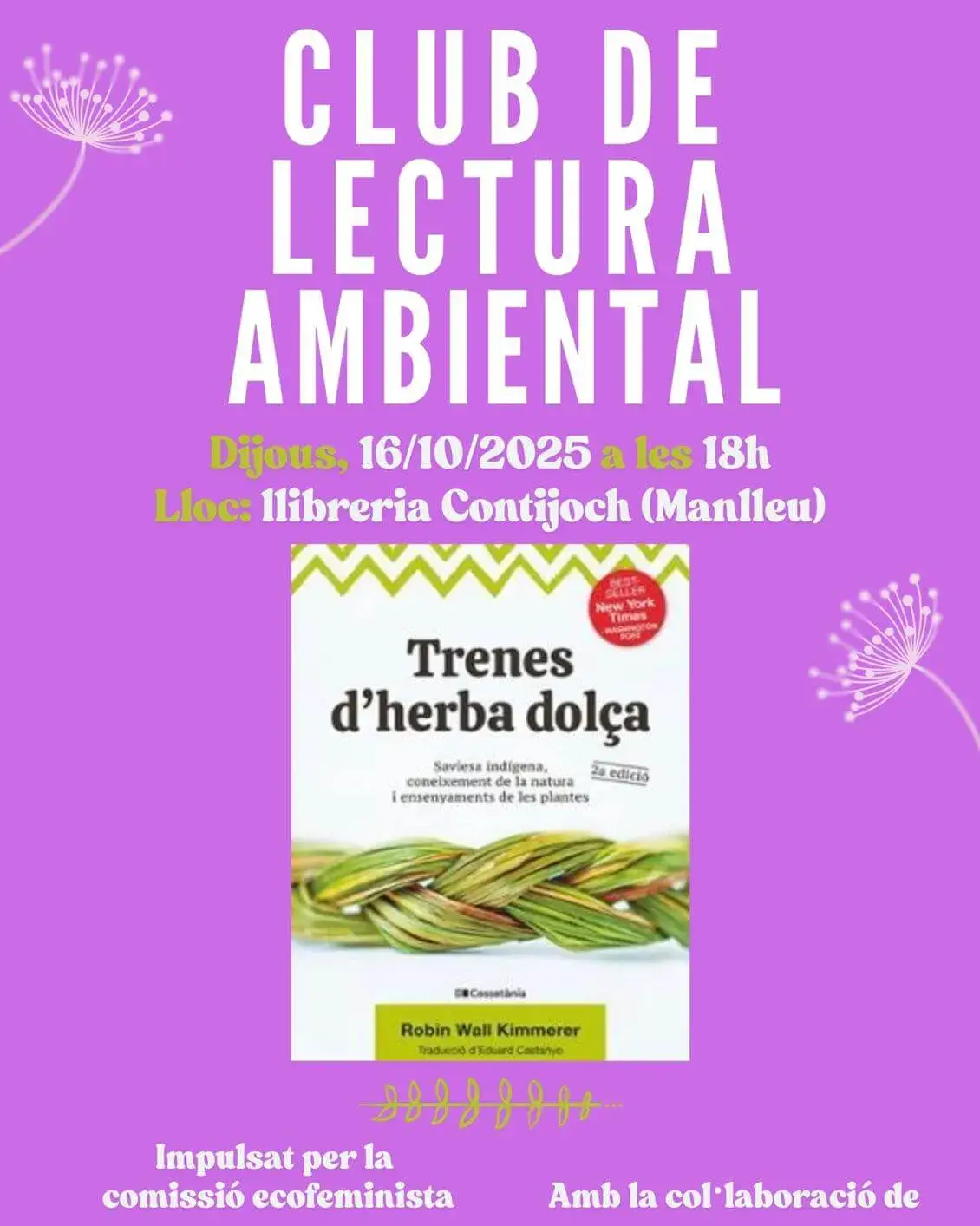 Cartell oficial del Club de Lectura Ambiental del Grup de Defensa del Ter.