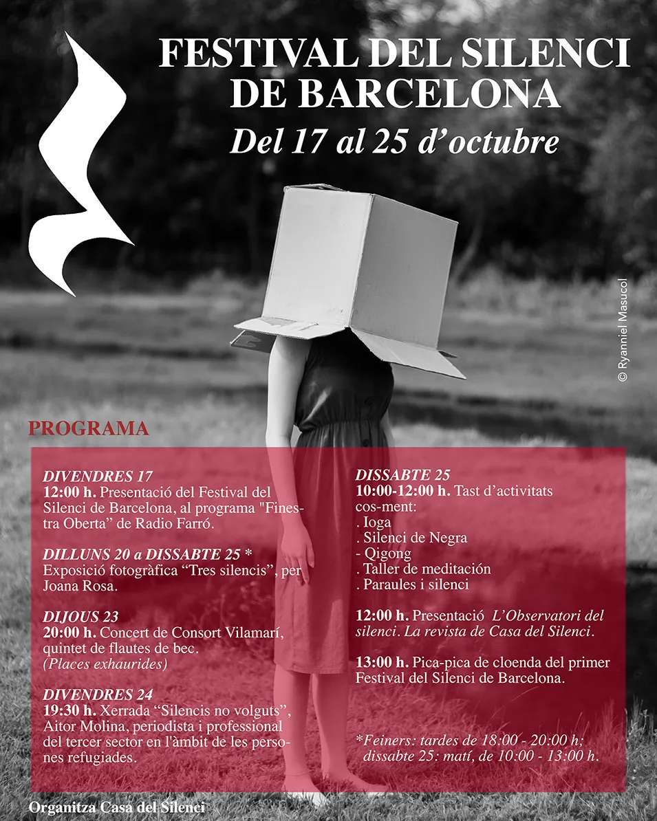 Cartell oficial de la primera edició del Festival del Silenci de Barcelona.