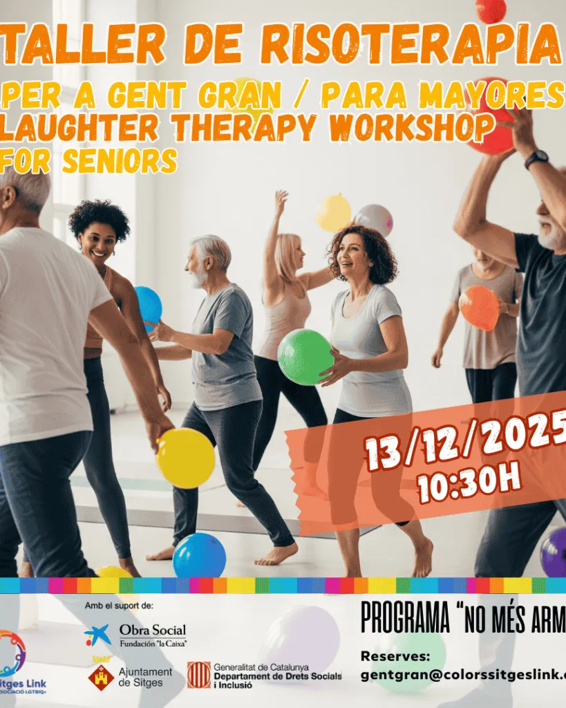 Taller de risoteràpia per a gent gran. Font: Colors Sitges Link