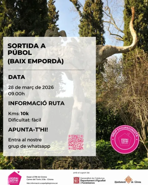 Sortida a Púbol amb el Grup Excursionista de l’Espai LGTBI de Girona. Font: Espai LGTBI de Girona