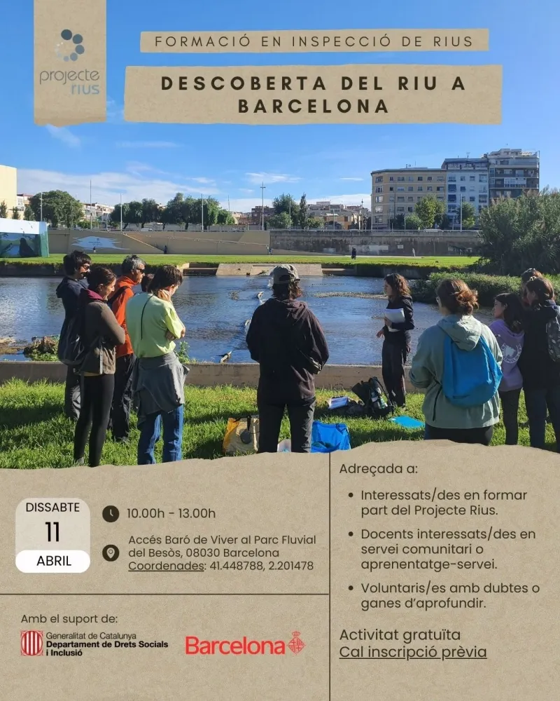 Cartell oficial de l'activitat 'Descoberta del riu a Barcelona'.