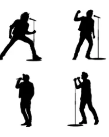 Imatge amb ombres de persones cantant