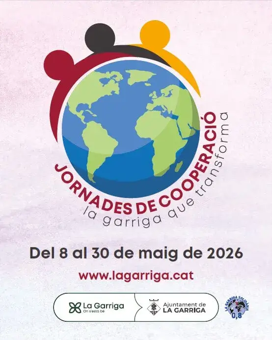 Cartell oficial de les 'Jornades de Cooperació: la Garriga que transforma'.