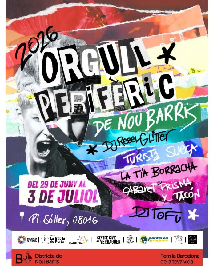 Poster amb els colors de la bandera LGTBI+ 