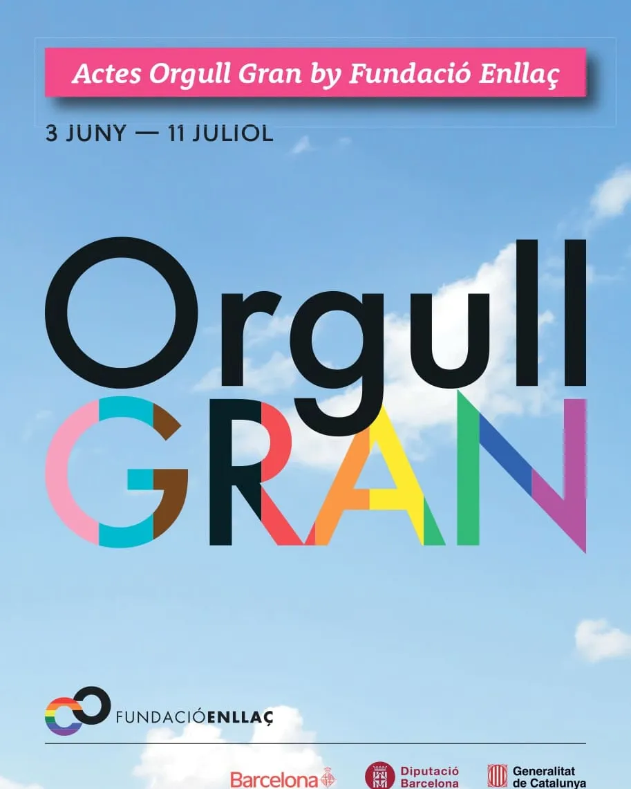 Imatge amb el fons de color blau i al centre hi ha escrit "Orgull Gran"