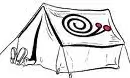 Acampada pel decreixement. Tenda de campanya amb cargol.