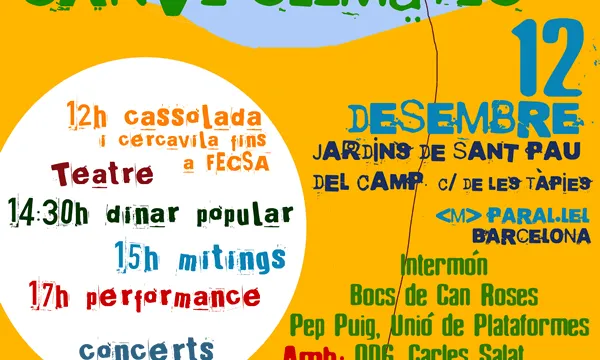 Cartell de 350 minuts contra el canvi climàtic