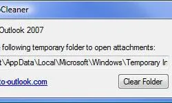Captura de pantalla OutlookTempCleaner