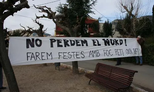 Pancarta de la manifestació