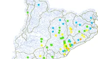 Mapa dels Rius estudiats a Catalunya