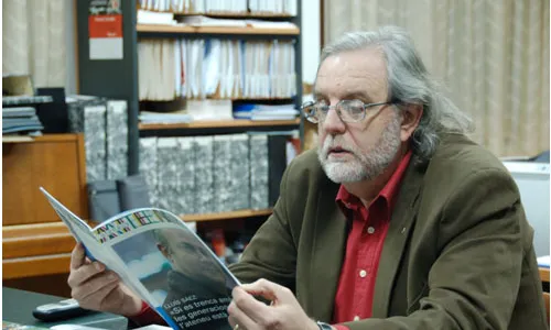 Pere-Joan Pujol en un moment de l'entrevista.