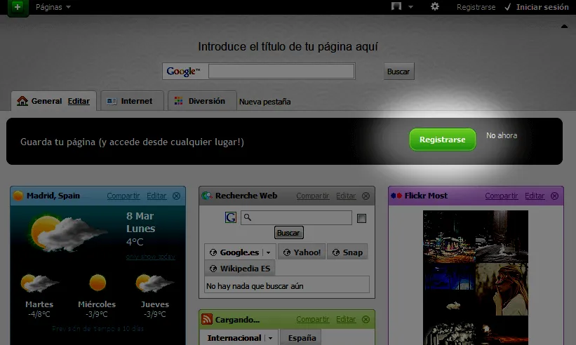 Enllaç on crear el teu compte de netvibes
