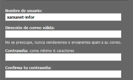 Formulari de Registre