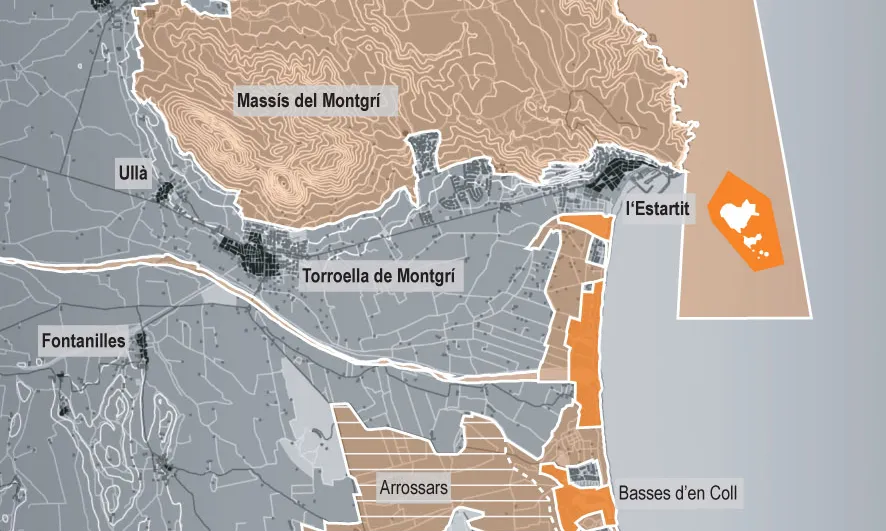 Mapa del Parc Natural del Montgrí