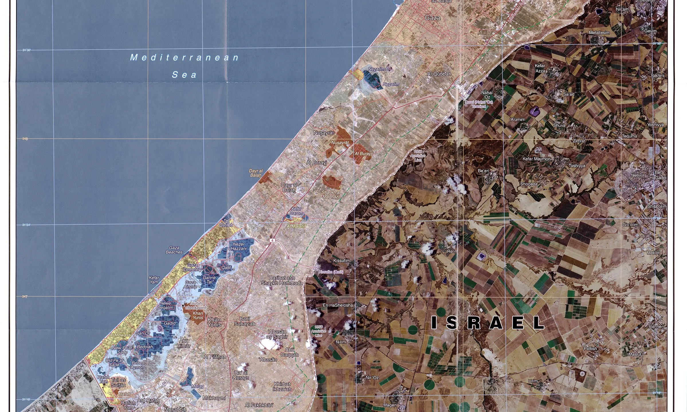 Mapa de Gaza