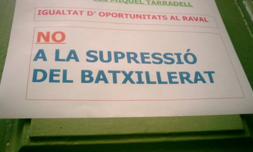 Campanya contra la supressió del batxillerat al Raval