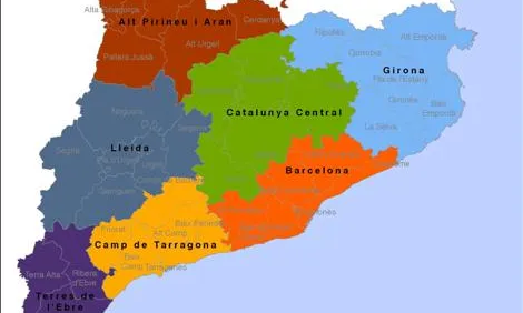 mapa de les vegueries
