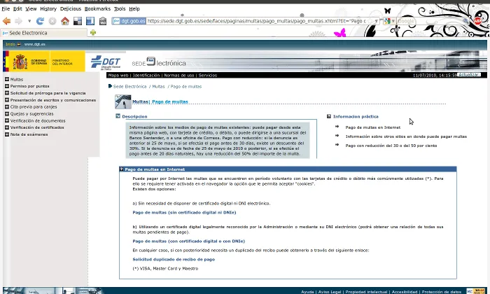 Seu Electrònica de la Dirección General de Trafico
