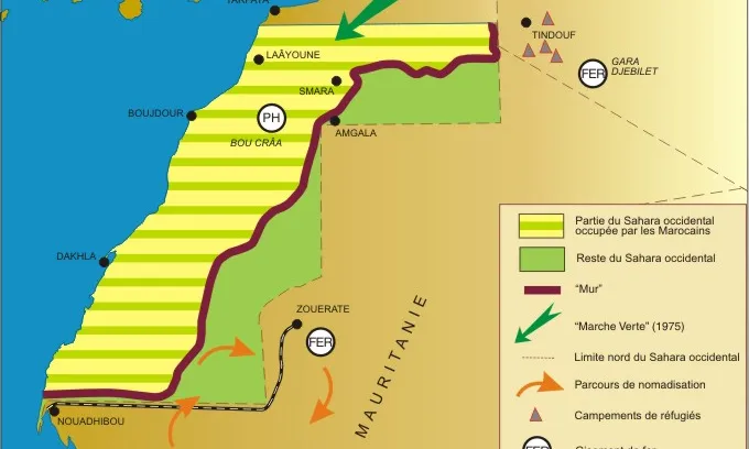 Mapa del Sáhara Occidental